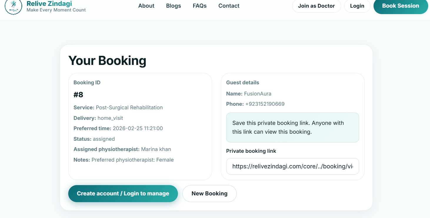 Relive Zindagi - Digital Healthcare Platform for Physiotherapy & Nutrition Services - Gallery Image