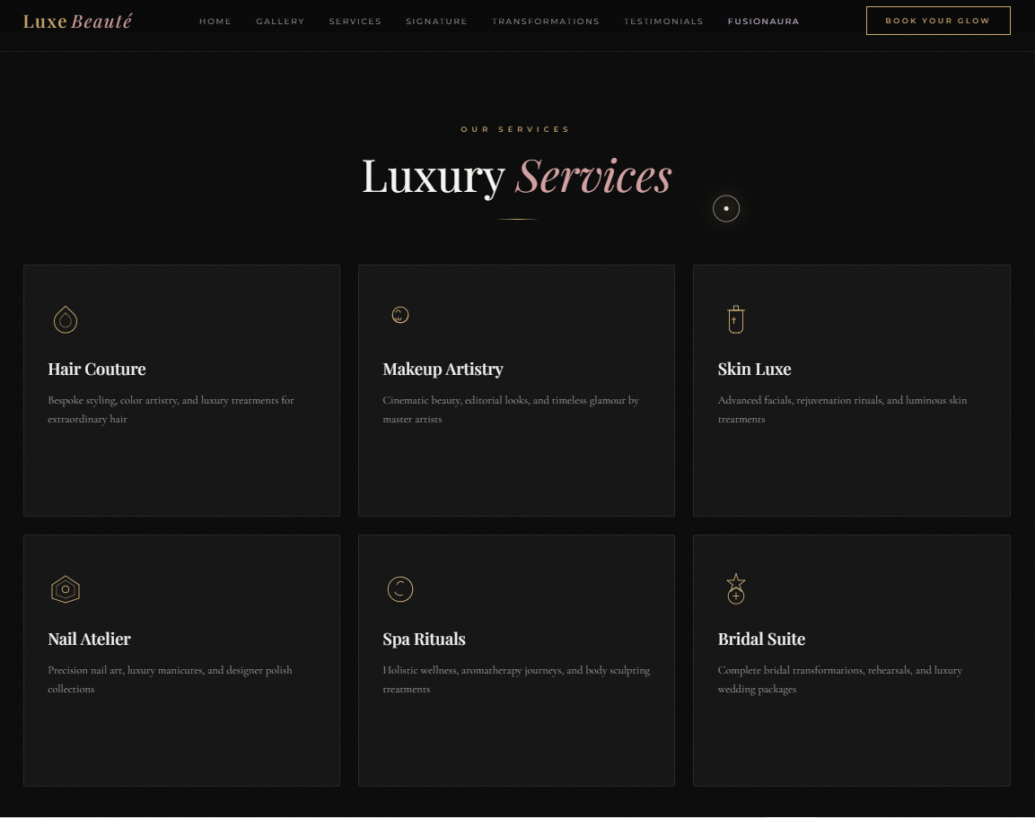Luxe Beauté — Premium Luxury Salon Website Design & Development - Gallery Image