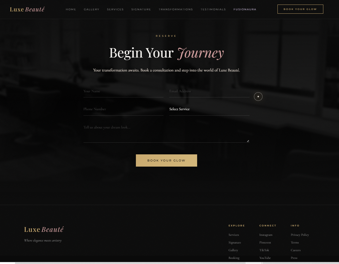 Luxe Beauté — Premium Luxury Salon Website Design & Development - Gallery Image