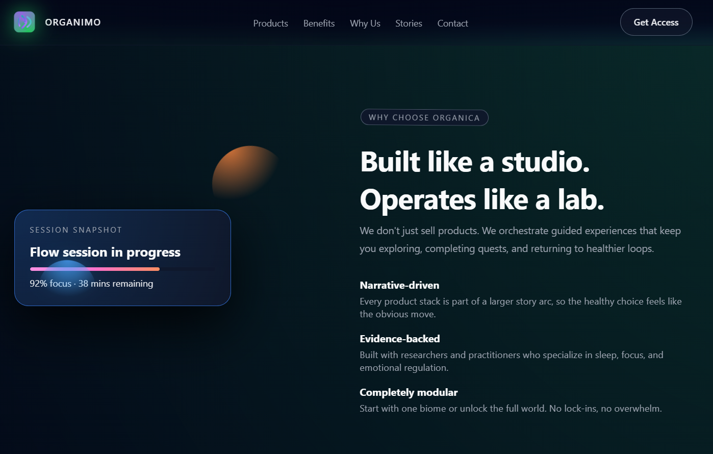 Organimo — Open‑World Wellness Experience - Gallery Image