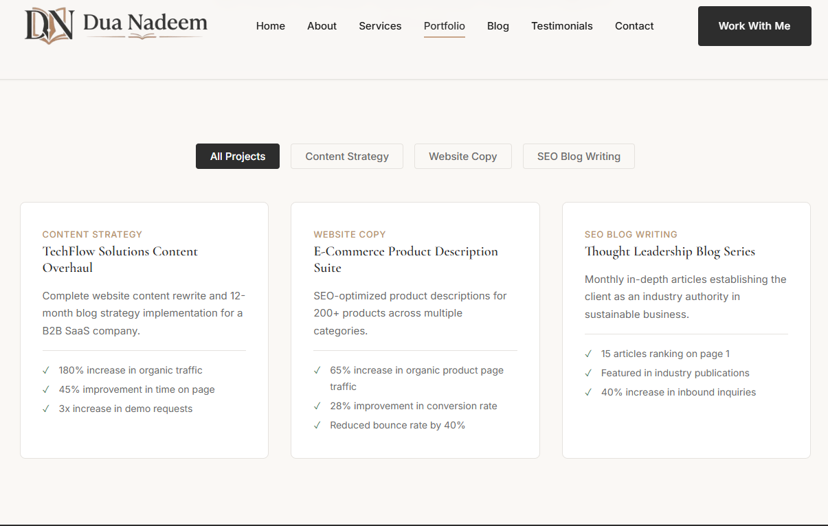 Dua Nadeem - Professional Content Writer Portfolio - Gallery Image